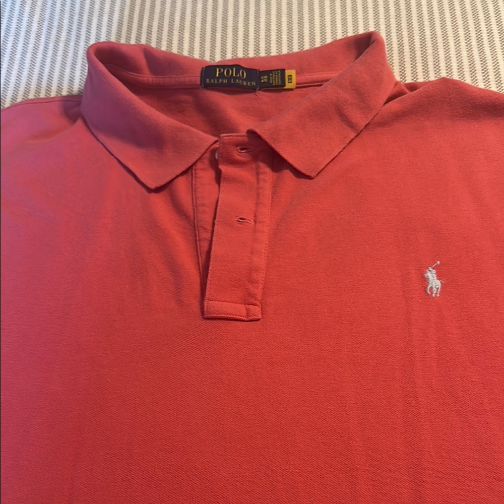 Like New Mens Polo Ralph Lauren Pale Red 100% Cotton Mesh Short-Sleeve 4XB XXXXL